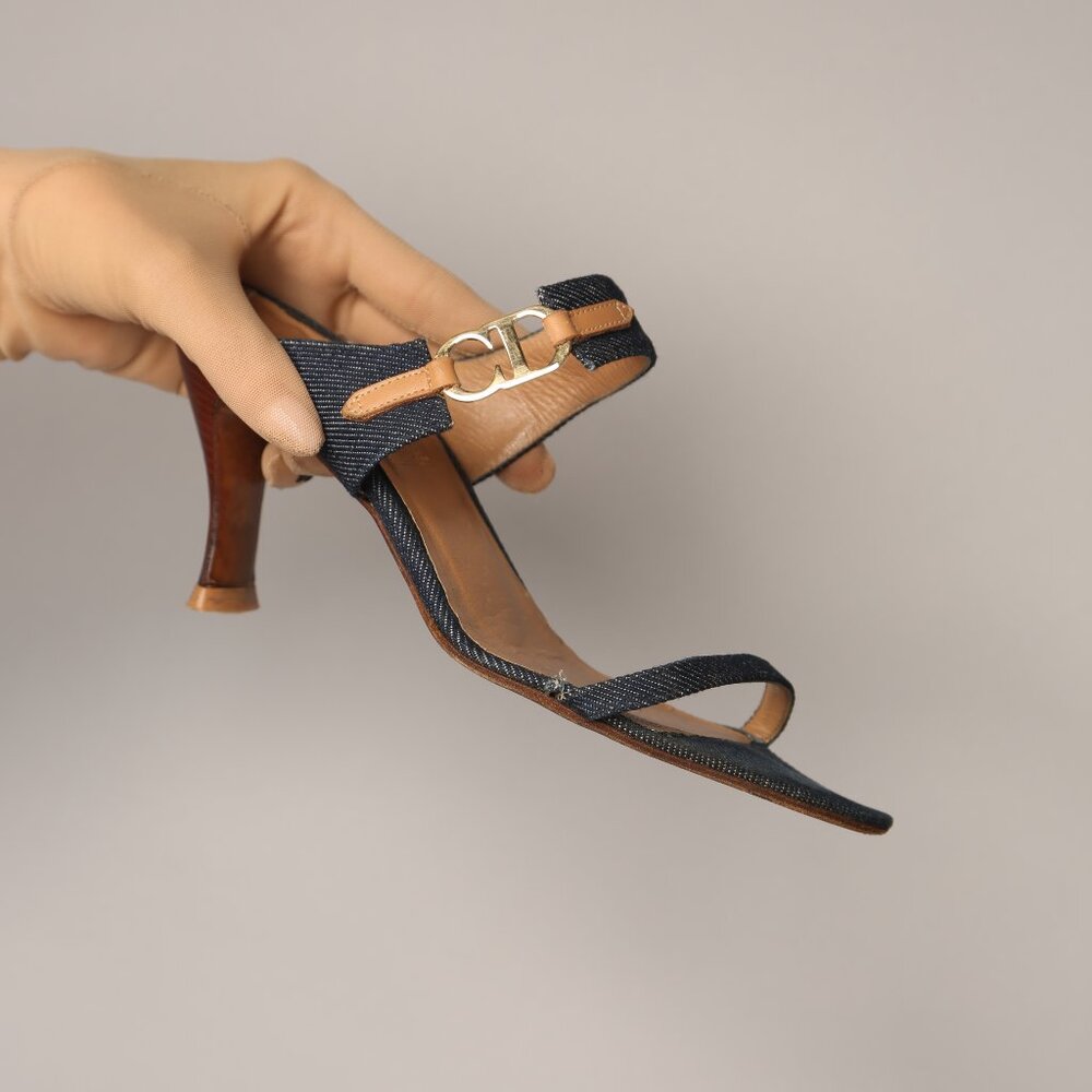 Extremely Rare CHRISTIAN DIOR Denim Sandals - Picture 2 of 9